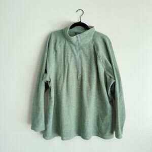 Eddie Bauer Green Fleece Pullover Half Zip Sweatshirt - 3X